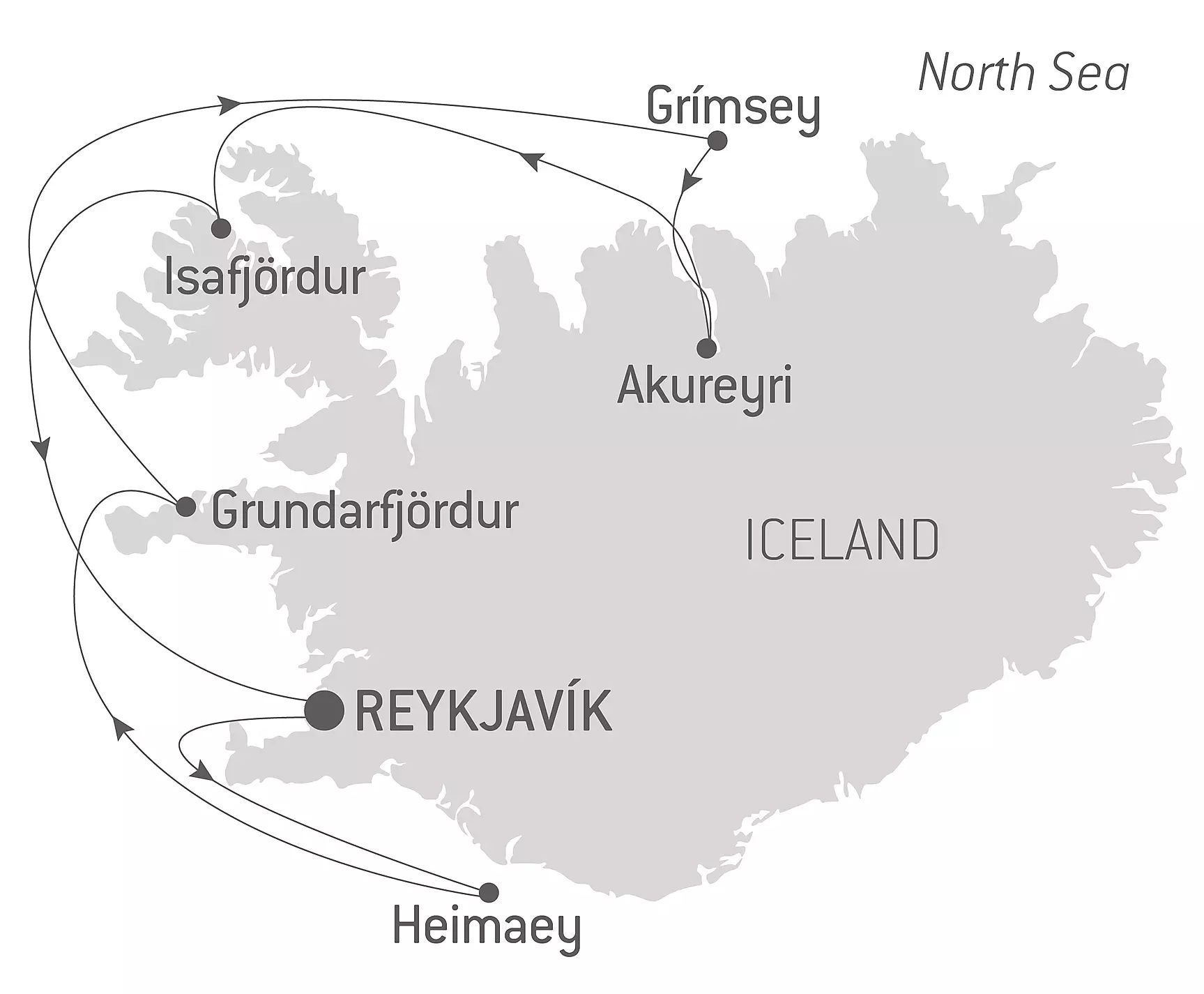 Iceland Voyage: Land of Fire and Ice - with Smithsonian Journeys Itinerary Map