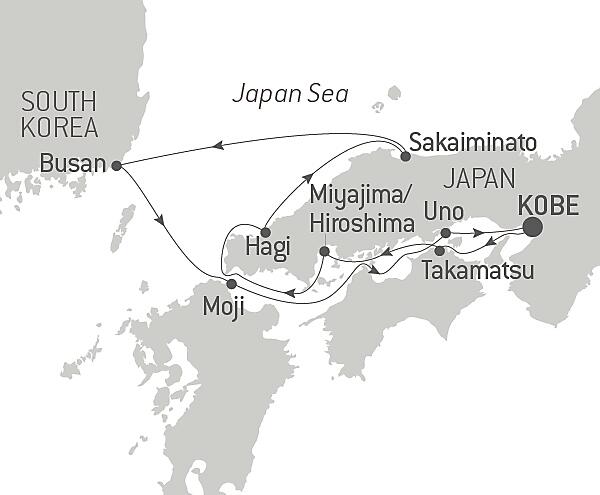 Treasures of Japan by Sea – with Smithsonian Journeys Itinerary Map