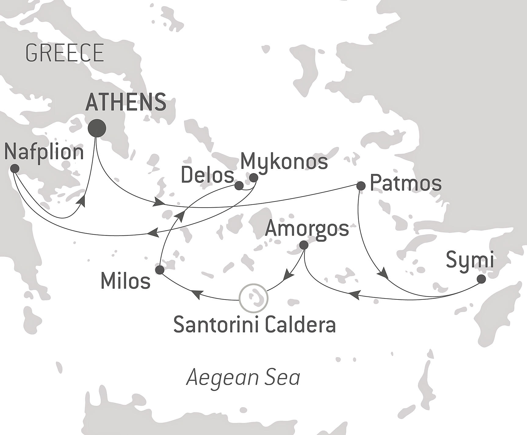 Cruising the Greek Islands of the Southern Aegean – with Smithsonian Journeys Itinerary Map